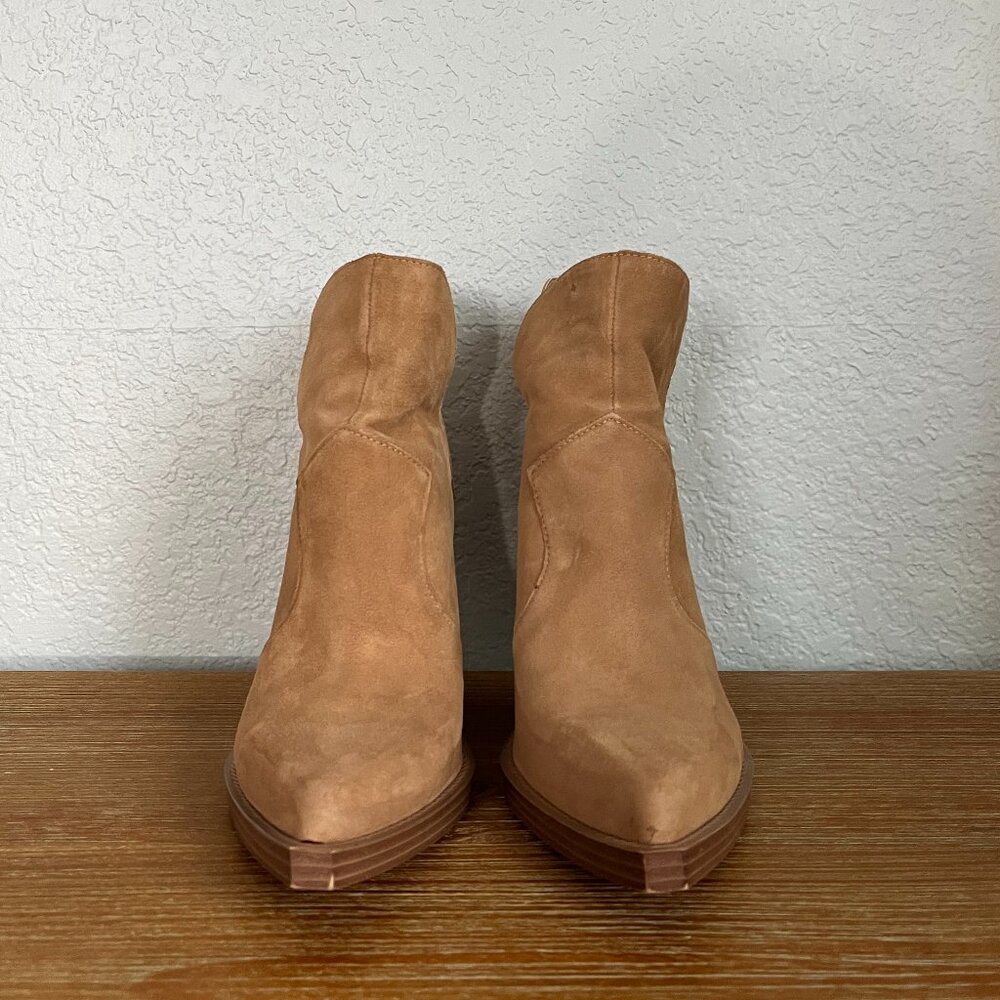 Jessica Simpson Womens Almond Brown Leeshi Ankle Western Boots Size 7.5 M
